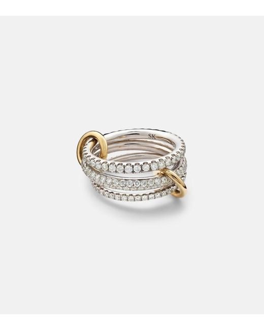 Spinelli Kilcollin White Nova Sterling Silver And 18kt Gold Ring With Diamonds