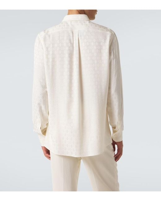 Dolce & Gabbana White Dg Silk Shirt for men