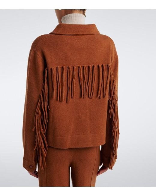 Jardin Des Orangers Brown Fringed Wool And Cashmere Jacket