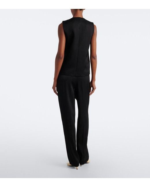 Loulou de Saison Black Alio Lds Pleated Straight Pants