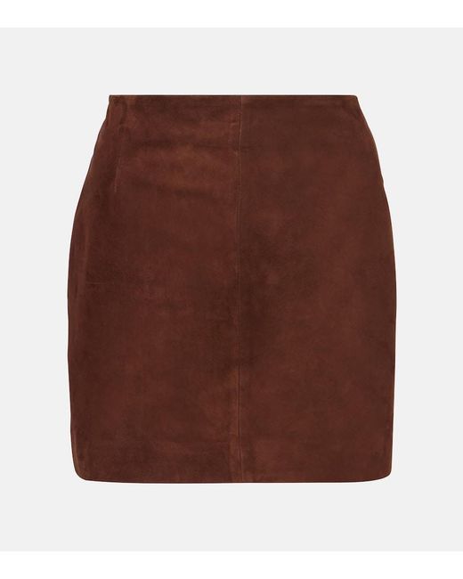 Nour Hammour Brown Remi Suede Miniskirt