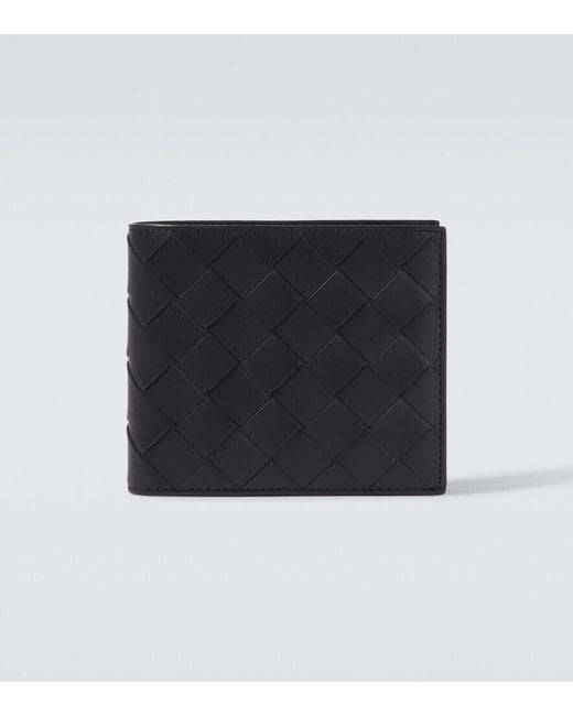 Bottega Veneta Black Intrecciato Leather Bifold Wallet for men