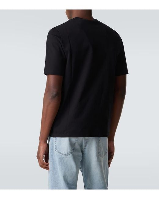Saint Laurent Black Logo Cotton Jersey T-Shirt for men