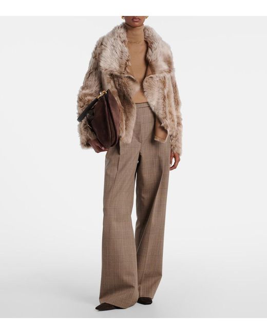 Yves Salomon Natural Reversible Shearling Wrap Jacket