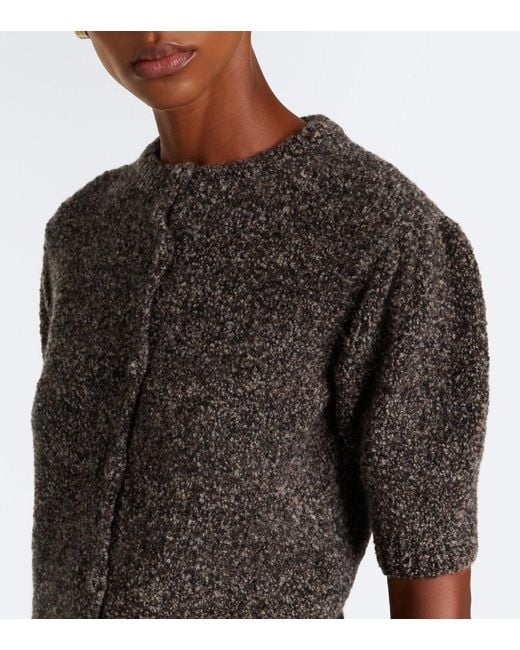 Agnona Gray Cashmere, Silk, And Wool Cardigan