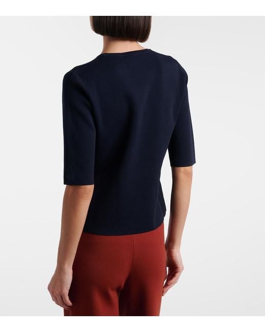 Max Mara Blue Jersey Top