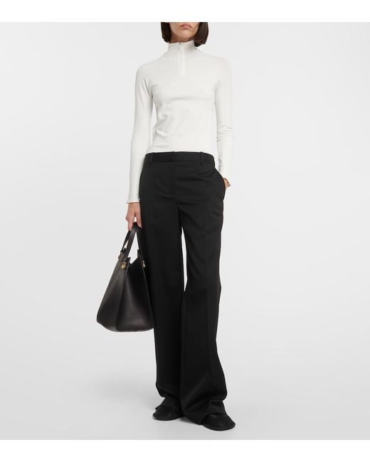 The Row White Patti Zip-Up Top