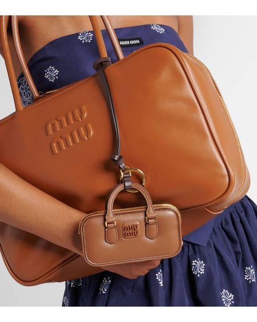 Miu Miu Brown Arcadie Leather Bag Charm