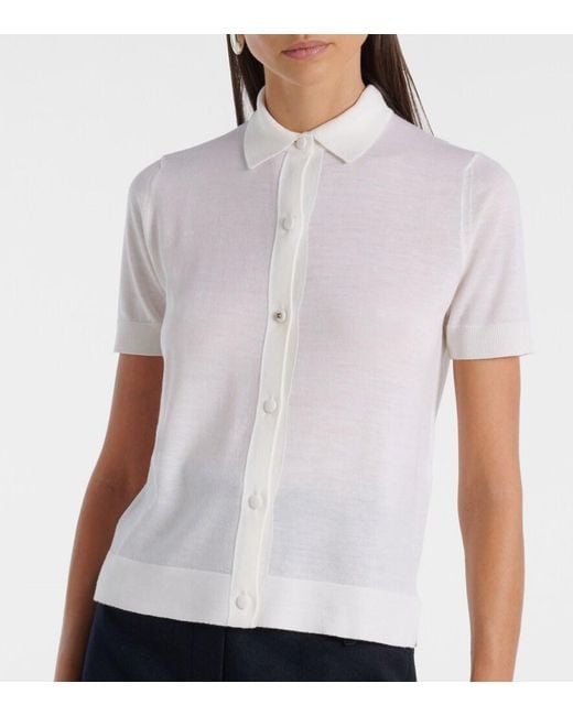 Max Mara White Virgin Wool Cardigan