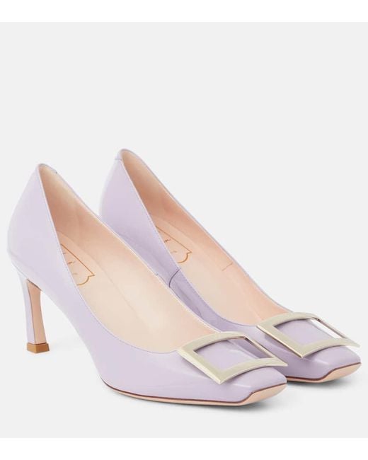 Roger Vivier Pink Trompette 70 Patent Leather Pumps