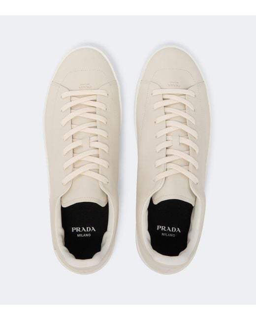 Prada Natural Court Leather Sneakers for men