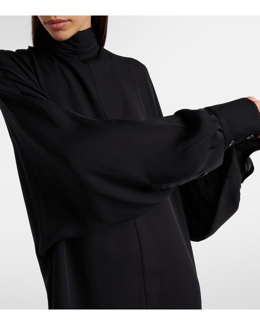 Khaite Black Lexi Silk Georgette Maxi Dress