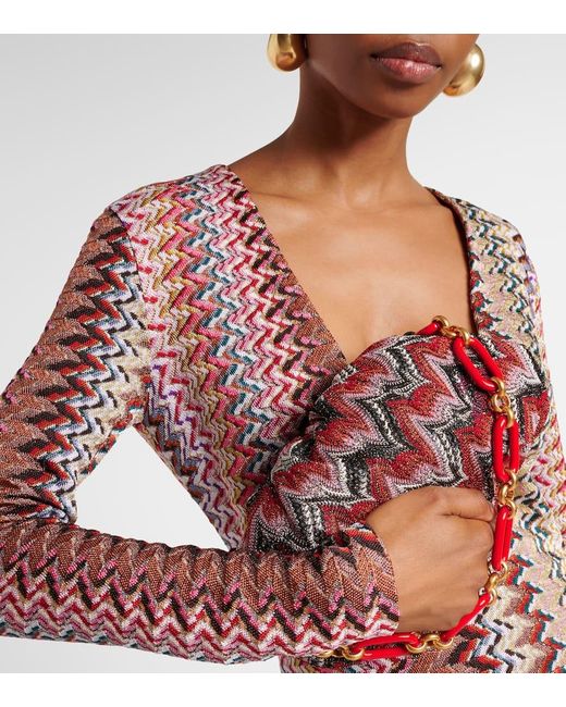 Missoni Red Schultertasche Medium Aus Haekelstrick