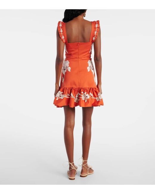 LaDoubleJ Red Gingerbread Cotton-Blend Minidress