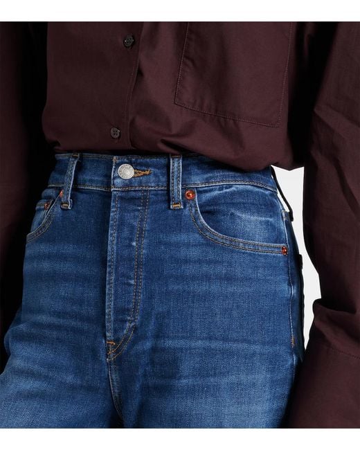 Re/done Blue '70S High-Rise Wide-Leg Jeans