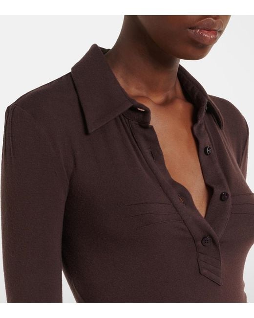 The Attico Purple Belted Polo Dress