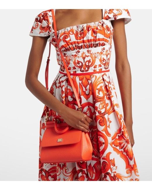 Dolce & Gabbana Red Sicily Small Leather Top-Handle Bag