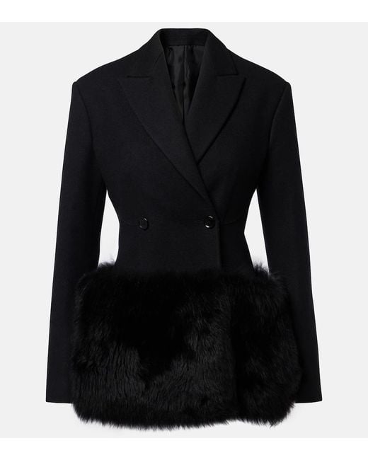Alaïa Black Double-Breasted Wool Blazer