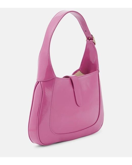 Gucci Pink Jackie Small Patent Leather Shoulder Bag