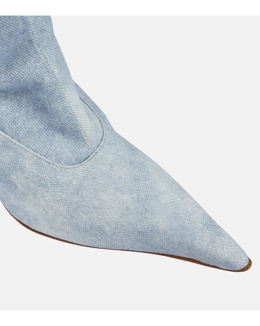 Gia Borghini Blue Gia 33 Denim Over-The-Knee Boots