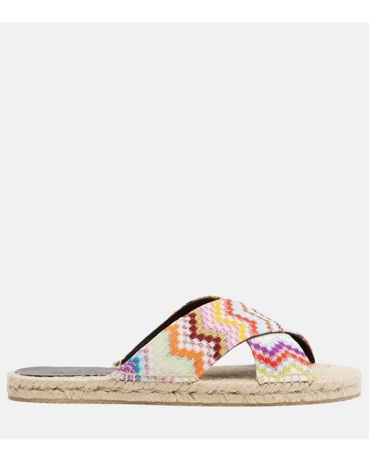Missoni Multicolor Harlow Zigzag Lame Espadrille Sandals