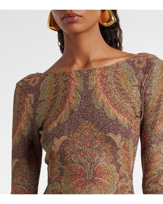 Etro Brown Printed Top