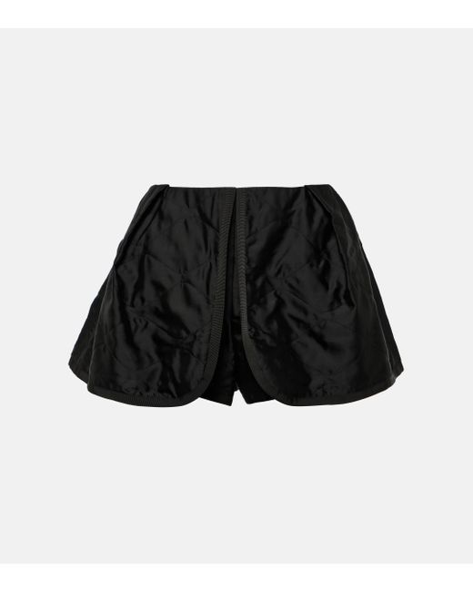 Sacai Black Quilted Satin Shorts
