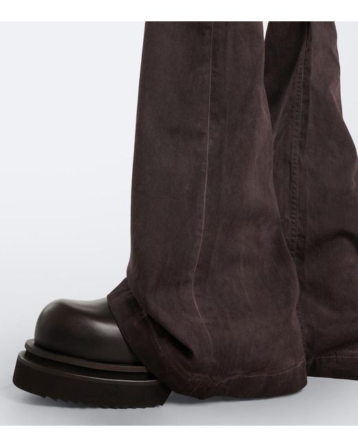 Rick Owens Black Beatle Leather Platform Chelsea Boots