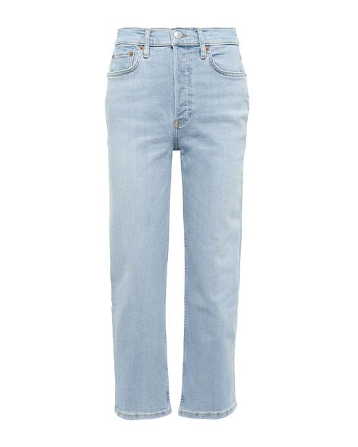 RE/DONE Denim 70s Stove Pipe High-rise Jeans in Blue | Lyst