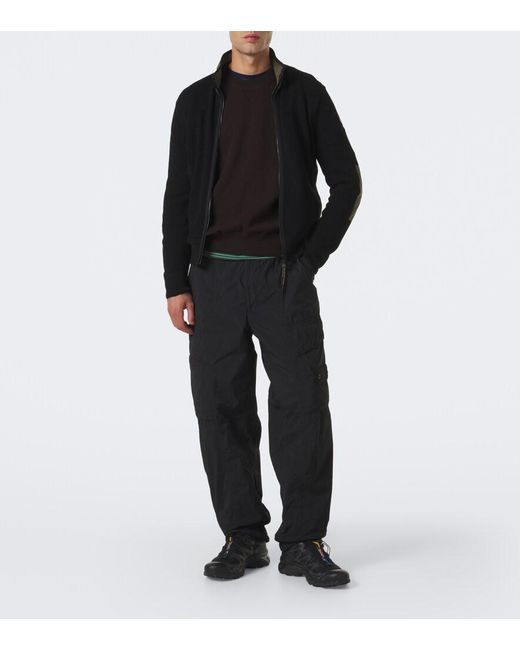 Stone Island Black Compass Badge Wool-Blend Sweater for men
