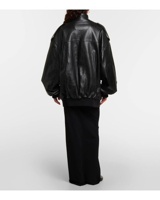 Veste Blouson en cuir surdimensionné Farris Khaite en coloris Black