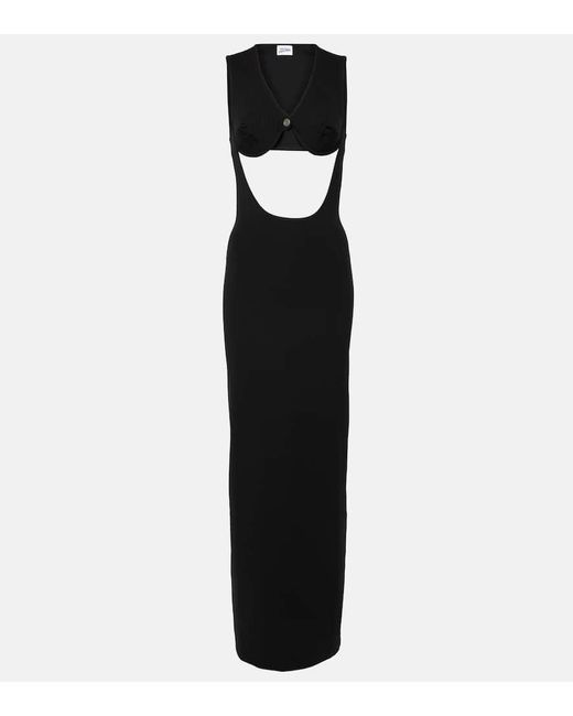 Vestido de fiesta de jersey con aberturas Jean Paul Gaultier de color Black