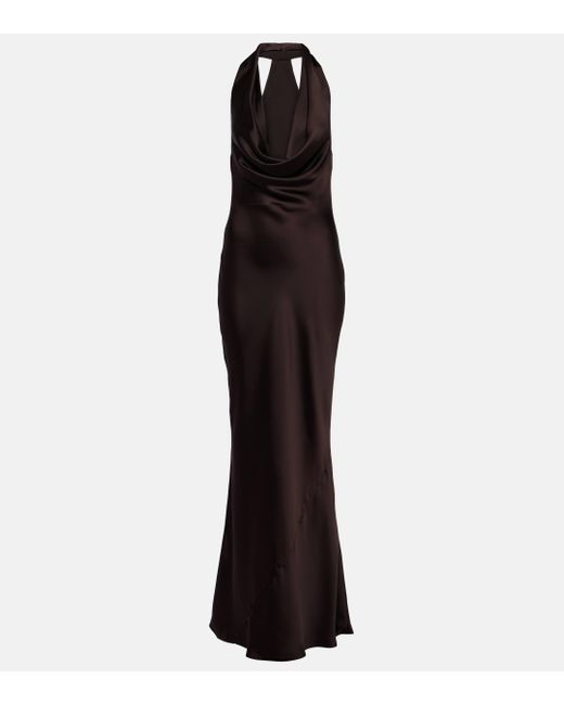 Norma Kamali Black Draped Halterneck Gown