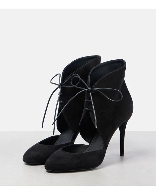 Alaïa Black Cutout Suede Ankle Boots