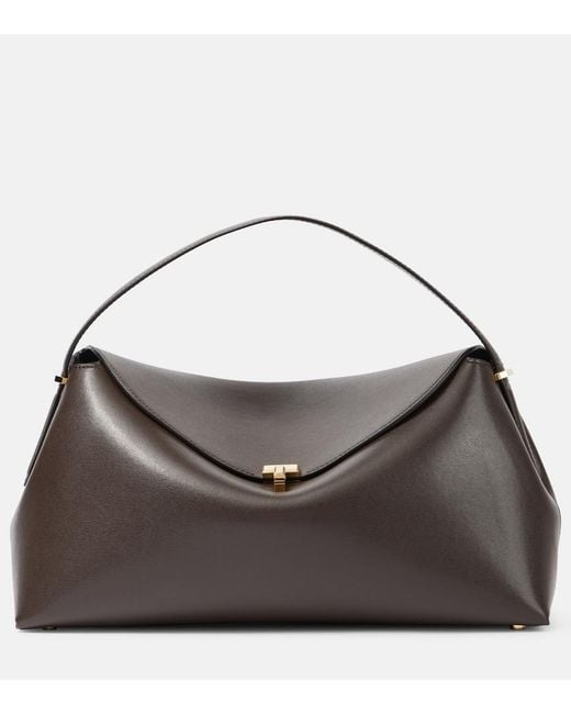 Totême Metallic Leather Tote Bag with Top Handle