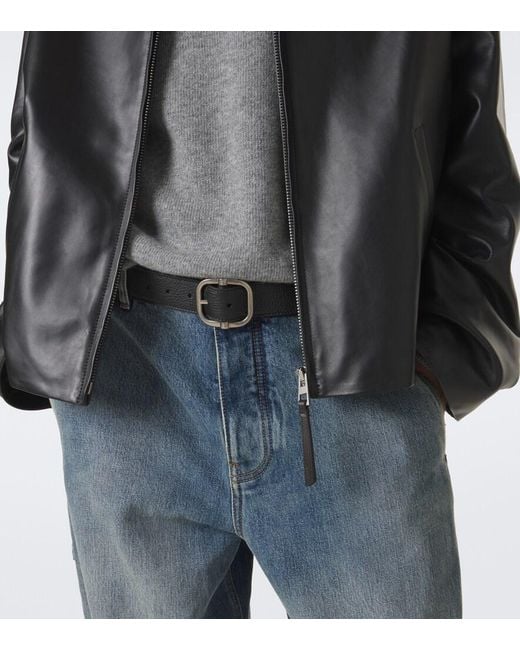 Loewe Black Loop Reversible Leather Belt for men