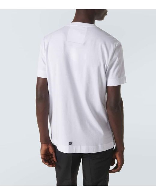Camiseta de jersey de algodon con logo Givenchy de hombre de color White