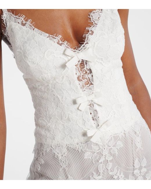 Vestido De Novia En Mezcla De Algodon Bordado Elie Saab de color White