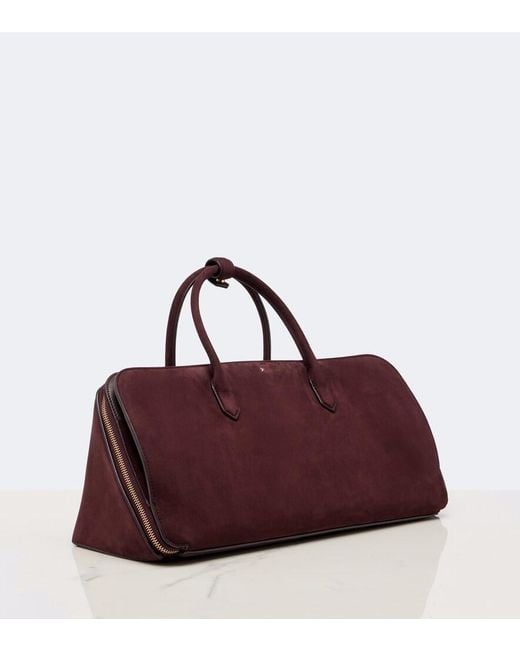 Alaïa Red Delta Medium Suede Top Handle Bag