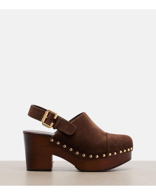 Chloé Brown Jeannette Suede Clogs