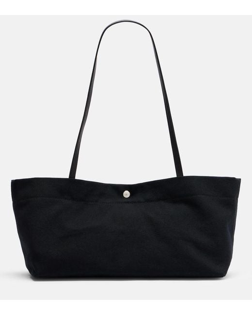 The Row Black Idaho Canvas Shoulder Bag