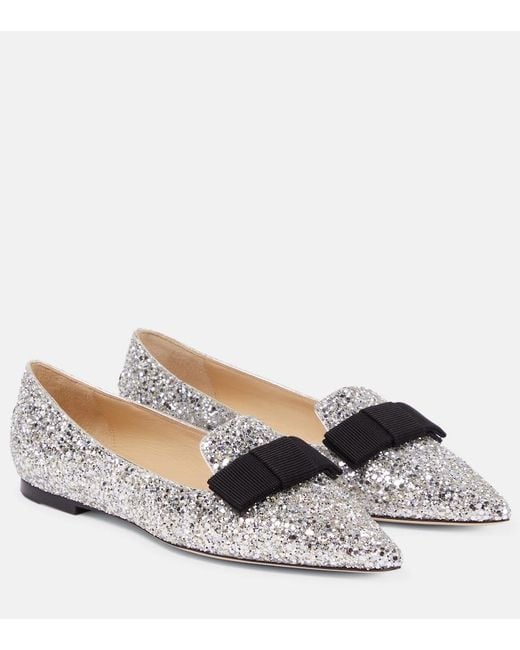 Jimmy Choo Metallic Gala Glitter Flat