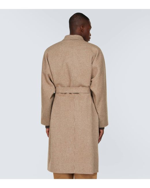 Manteau en laine a carreaux Acne pour homme en coloris Natural