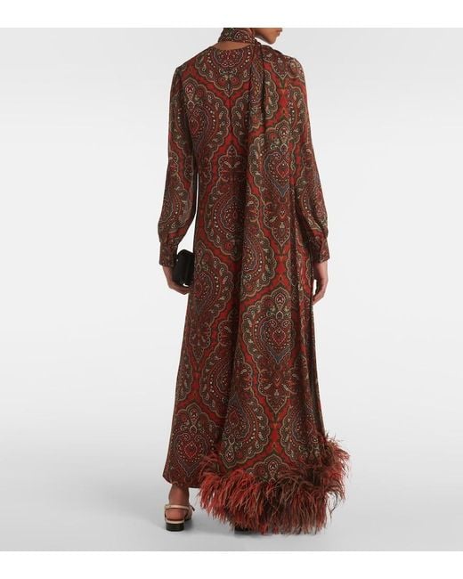 Valentino Red Voyage Imaginaire Silk Georgette Gown