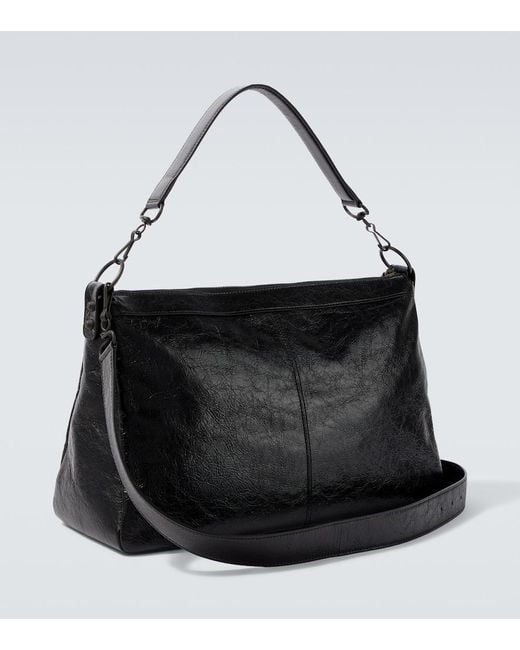 Balenciaga Black Le City Leather Shoulder Bag for men