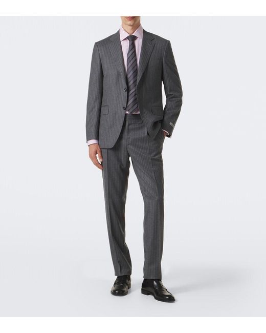 Canali Gray Chalk Stripe Wool Suit for men