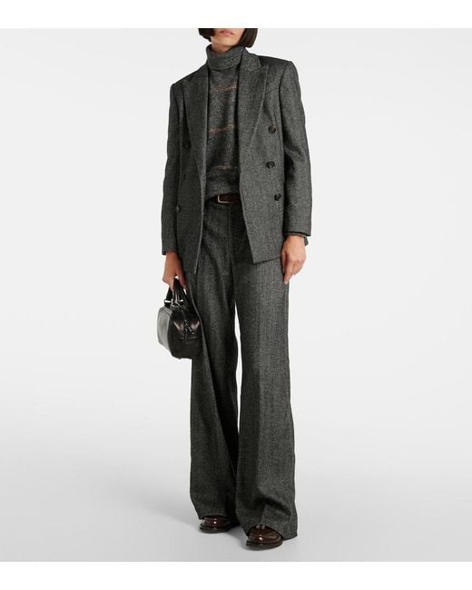 Brunello Cucinelli Black Wool-Blend Blazer