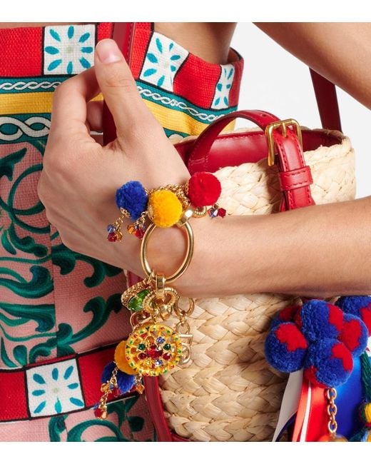 Dolce & Gabbana White Taormina Embellished Charm Bracelet