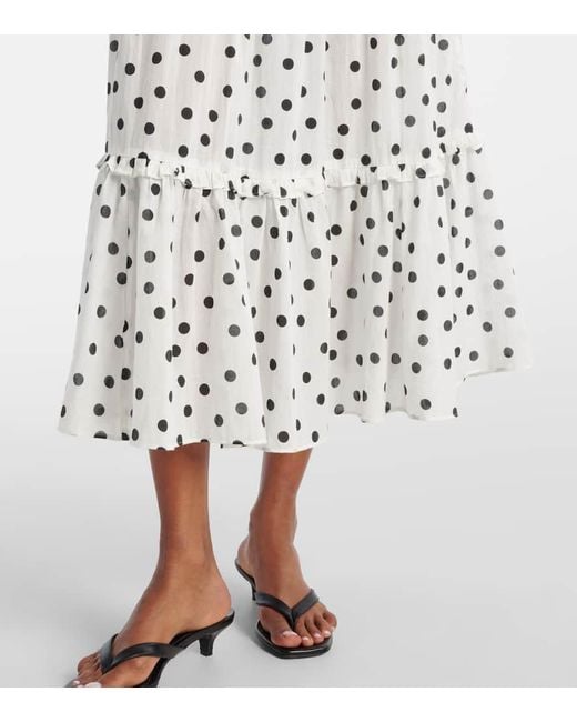Rixo White Maxikleid Aus Baumwolle