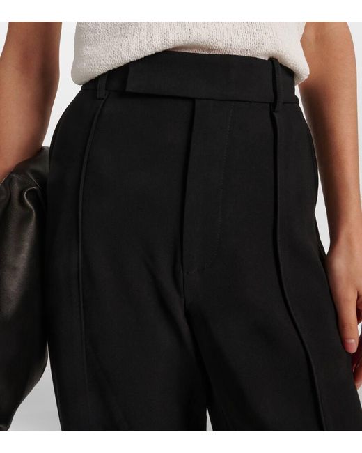 Proenza Schouler Blue Weyes High-Rise Crepe Straight Pants
